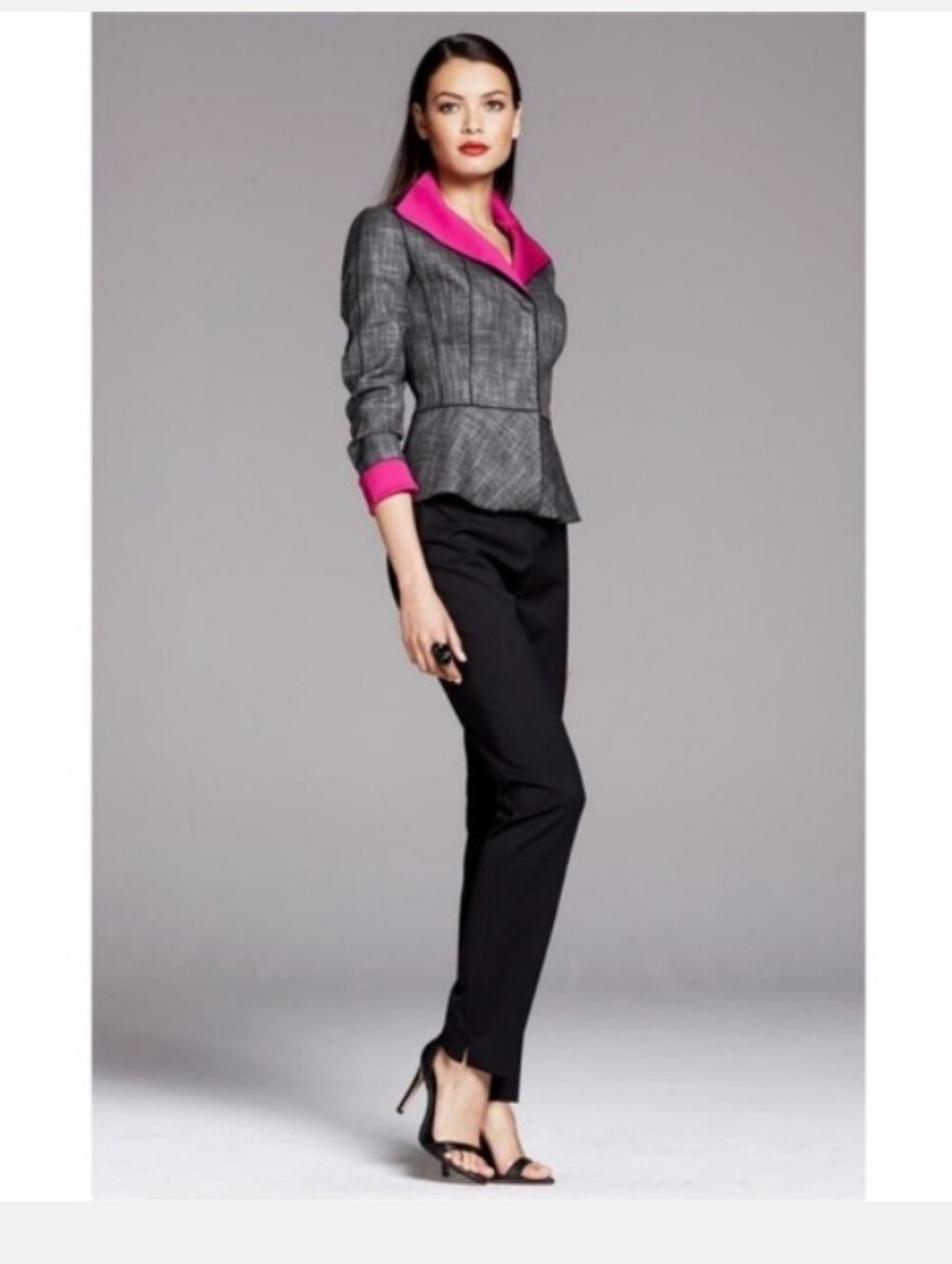 Lafayette 148 New York Amanda Peplum Hem Snap Button Blazer Jacket Size 18 - Picture 6 of 14